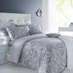 Sleepdown Paisley Grey Juego edredón y Fundas de Almohada con Estampado de Cachemir