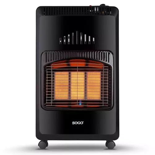 SOGO CAL-SS-18290 - Estufa de Cerámica Gas Butano, Plegable Para Almacenamiento