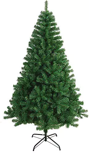 Solagua Árbol de Navidad Verde Artificial Abeto Extra Relleno de Hoja Espumillón 150-300cm Arboles C/Soporte Metálico