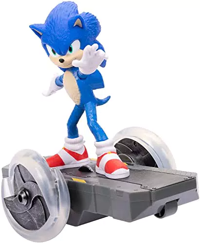 Sonic The Hedgehog Vehículo Radio control Sonic de 15 cm Totalmente Articulada Juguete con Diferentes Modos de Conducción y Giros 360 º - Juguete para Mayores de 3 Años