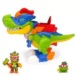 SUPERTHINGS RIVALS OF KABOOM Superdino H-Rex, Dinosaurio articulado héroe Luces y Sonidos