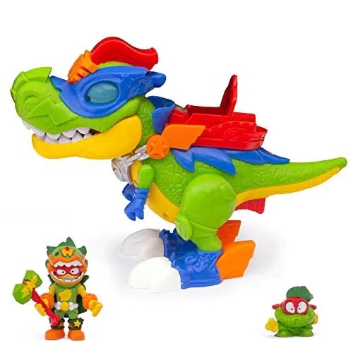 SUPERTHINGS RIVALS OF KABOOM Superdino H-Rex, Dinosaurio articulado héroe Luces y Sonidos