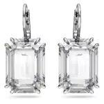 Swarovski Pendientes Millenia, Talla octogonal, Blancos