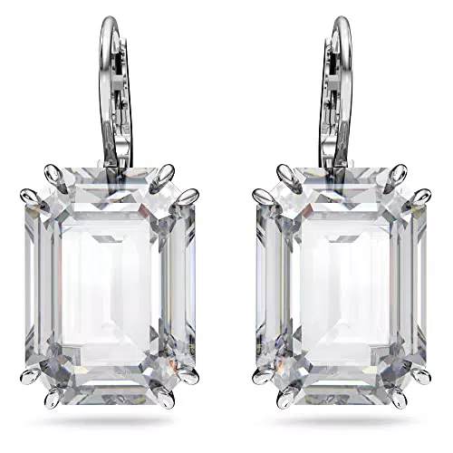 Swarovski Pendientes Millenia, Talla octogonal, Blancos