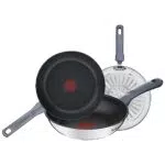 Tefal Daily Cook - Juego de 3 Sartenes de 20, 24 y 26 cm de acero inoxidable