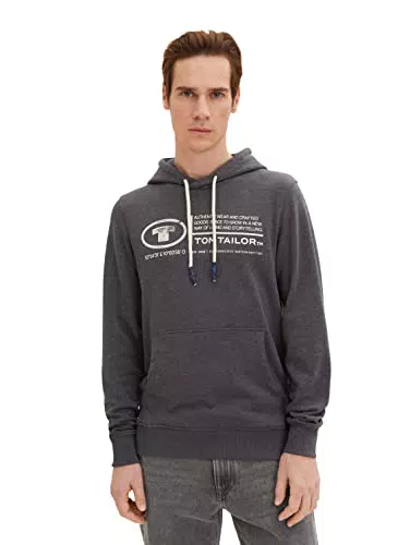 TOM TAILOR Hombre Sudadera 1035531, 11086 - Dark Grey Melange