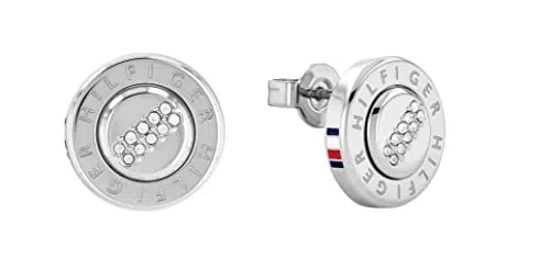 Tommy Hilfiger Jewelry Pendientes de botón para Mujer de Acero inoxidable con cristales - 2780612