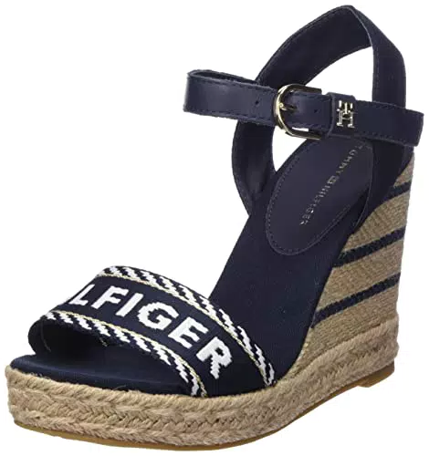 Tommy Hilfiger Mujer Alpargatas de Cuña Seasonal Webbing Wedge con Tacón de Cuña