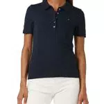 Tommy Hilfiger Mujer Polo de Manga Corta 1985 Slim Pique Slim Fit