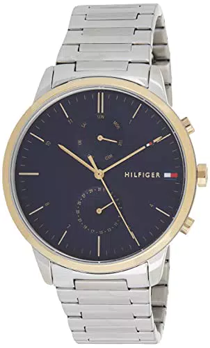 Tommy Hilfiger Reloj Analógico de Cuarzo multifunción para hombre con Correa en Acero Inoxidable plateada - 1710408