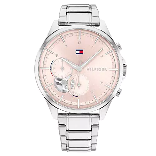 Tommy Hilfiger Reloj Analógico de Cuarzo multifunción para mujer con Correa en Acero Inoxidable plateada - 1782414