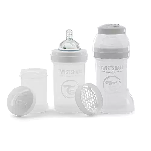 Twistshake 2x Biberón Anticólico Con Recipiente Para Leche En Polvo Y Mezclador - 180ml