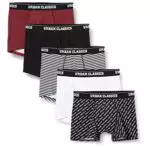 Urban Classics Boxer Shorts 5-Pack Boxers, Bur/Dkblu+Wht/blk+Wht+AOP+blk