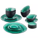 vancasso serie COCO Vajilla Irregular de 11 piezas Verde Agua
