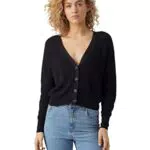 VERO MODA Vmnewlexsun LS-Pantalón Corto con Cuello en V para Coche Suéter cárdigan