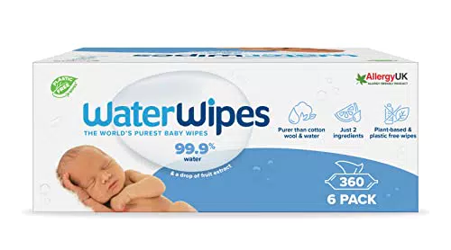WaterWipes - Toallitas húmedas Originales sin plástico para bebés 360 unidades