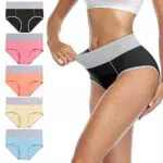 wirarpa Bragas Talle Alto Algodón para Mujer Culotte Braguita de Cintura Alta Cómodo 5 Pack