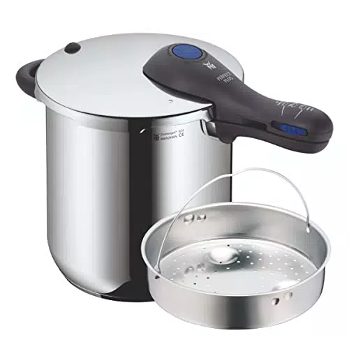 WMF Perfect Plus - Olla Rápida 22 cm de diámetro, 8 litros y medio con cestillo de vapor