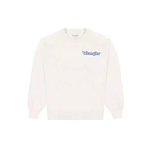 Wrangler Equipo gráfico Sudadera, Worn White, XL para Hombre