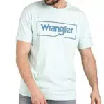 Wrangler Frame Logo tee Camiseta, Surf Spray, XS para Hombre