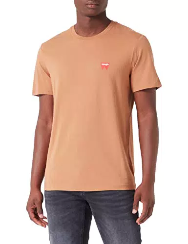 Wrangler Sign Off tee Camiseta, marrón, M para Hombre