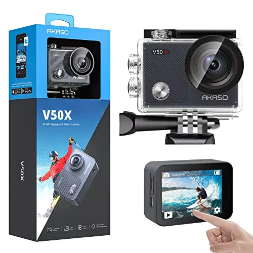 AKASO V50 X Cámara Deportiva 4K WiFi 20MP, Cámara de Acción con Pantalla Táctil