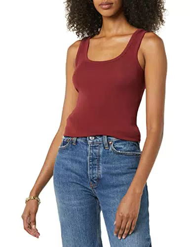 Amazon Aware Camiseta de punto acanalado sin mangas Mujer