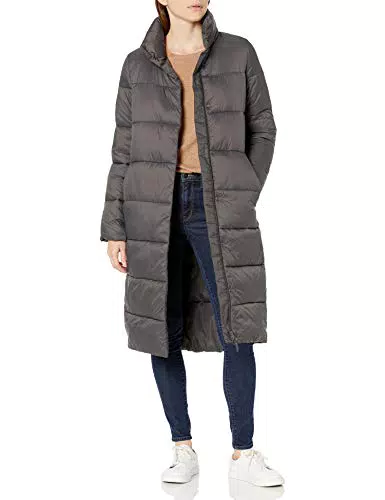 Amazon Essentials Abrigo Cocoon Acolchado, Largo, Ligero E Impermeable Mujer