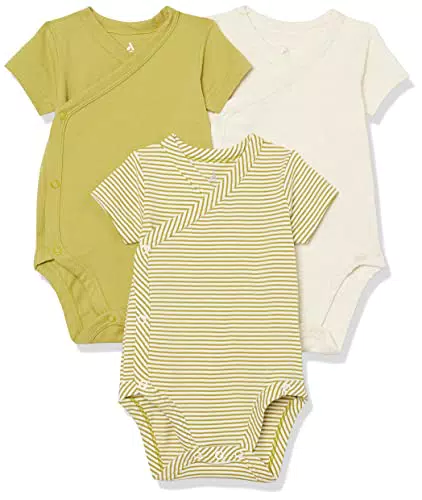 Amazon Essentials Body de algodón de manga corta con cierre lateral Unisex Bebés