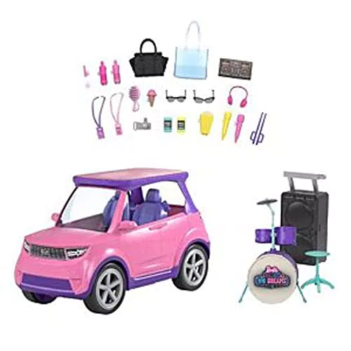Barbie Grandes Sueños en la Gran Ciudad Coche musical rosa con purpurina