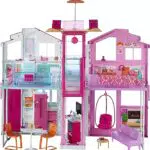 Barbie Supercasa, casa de muñecas con accesorios, con cuatro habitaciones