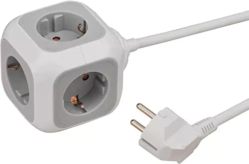Brennenstuhl Alea Power regleta de enchufes con 4 tomas de corriente en forma de cubo gris