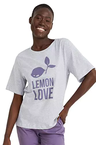 C&A Mujer Pijama Set: 2 Prendas, 1 Precio Gris Claro Jaspeado