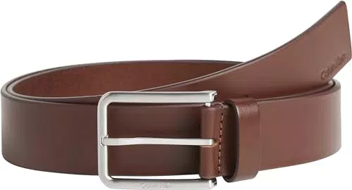 Calvin Klein Hombre Cinturón de piel, Dark Tan, 95