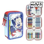 Cerdá, Estuche Plumier Triple con Rotuladores Giotto-Licencia Oficial Minnie Mouse de Disney Studios Unisex niños