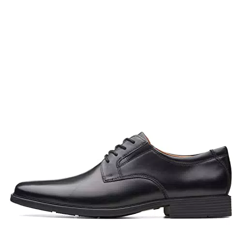 Clarks - Mens Smart - 10 UK Tilden Plain Black Leather - Black Leather - 7 UK - H