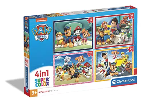 Clementoni Infantil 4 1: Puzzles de 12, 16, 20 y 24 Piezas Paw Patrol