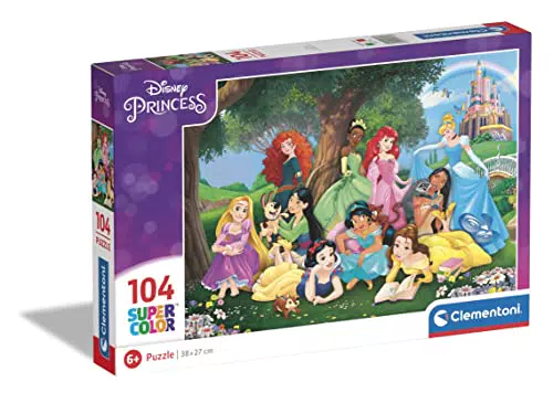 Clementoni Puzzle Infantil 104 Piezas Princesas Disney-Desde 6 años