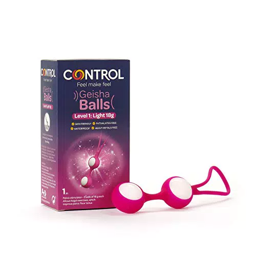Control Geisha Balls Nivel I - Bolas Chinas para Suelo Pélvico - Incluye 2 Bolas Desencajables de 18 g - Ejercitador suelo pélvico - Silicona médica - Juguete erótico sumergible - Fácil de limpiar