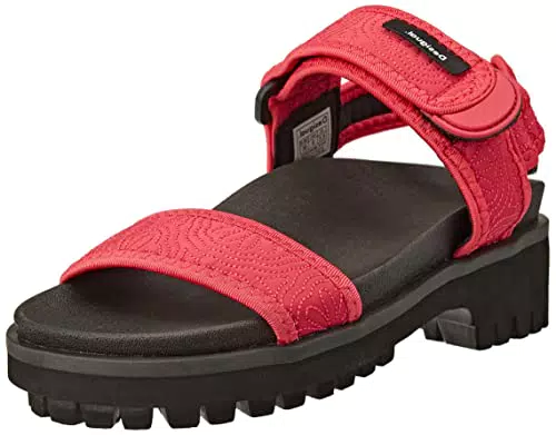 Desigual Shoes_Track Sanda, Sandal Plana. Mujer, Rojo