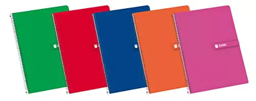 Enri, Cuadernos A4, Tapa Dura, 80 Hojas, Doble Pauta 3mm. Pack 5 Libretas