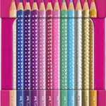 FABER-CASTELL - Sparkle colour pencil, 12 pc in tin box