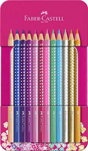 FABER-CASTELL - Sparkle colour pencil, 12 pc in tin box
