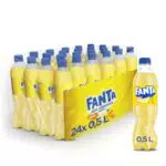 Fanta Limón - Refresco con 6% de zumo de limón, bajo en calorías - Botella 500 ml Pack de 24 - Pack de 24