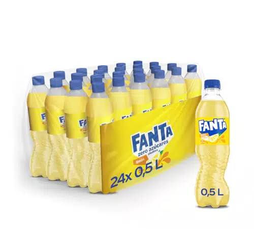 Fanta Limón - Refresco con 6% de zumo de limón, bajo en calorías - Botella 500 ml Pack de 24 - Pack de 24