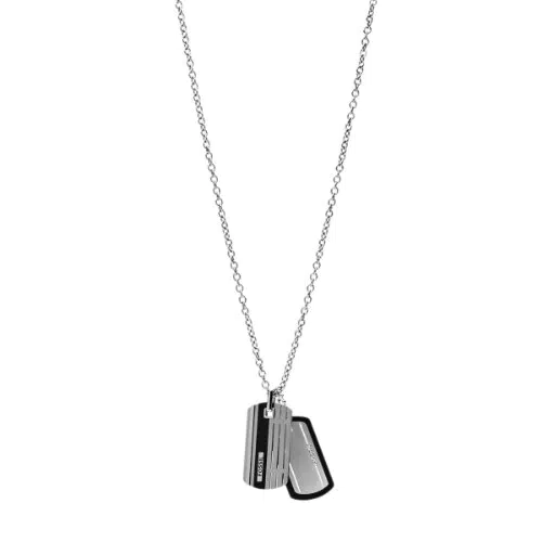 Fossil Collar Para Hombre Vestido, Plata Collar De Acero Inoxidable
