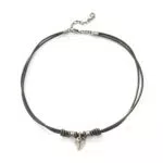 Fossil Collar Para Hombre Vintage Casual, Medidas: Longitud: 45 Cm + 5 Cm Collar De Cuero Negro