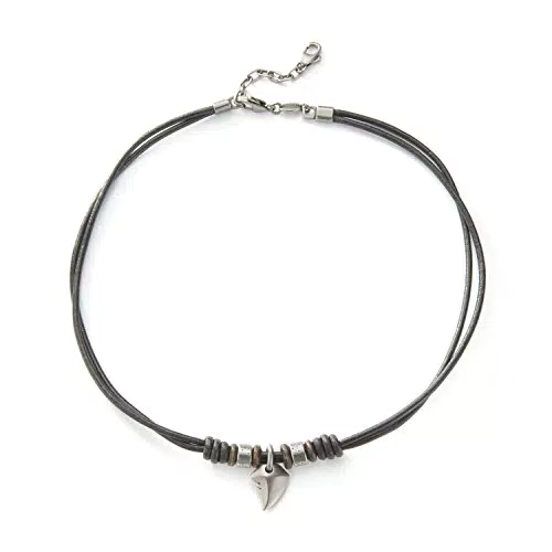 Fossil Collar Para Hombre Vintage Casual, Medidas: Longitud: 45 Cm + 5 Cm Collar De Cuero Negro