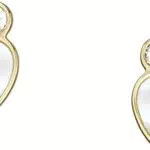 Fossil Pendientes Para Mujer, Longitud: 11.3mm, Anchura: 5.4mm Pendientes De Oro Madreperla
