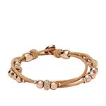 Fossil Pulsera Para Mujer, 19 Cm Beige, Marrón, Oro Rosa Base De Metal